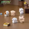 Figuras fofas de gato e cachorro dançando, bonecas miniatura adoráveis, acessórios de decoração DIY para casa de bonecas, paisagem em miniatura, pequenos enfeites de mesa