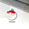 142 Colgantes de Navidad Colgantes de Aleación con Gota de Aceite Accesorios para Joyería DIY Colgante de Papá Noel Muñeco de Nieve Campana