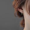 Aretes de Plata Esterlina S925 con Perlas Pequeñas, Aretes Vintage de Esmeralda, Aretes Simples, Suaves y Elegantes para Mujer
