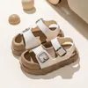 Sandalias para Niña 2025 Nuevo Verano Antideslizantes Suela Suave Niña Niños Medianos y Grandes Velcro Zapatos para Niños Pequeños Sandalias de Playa para Bebé