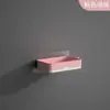 Porta-Sabonete de Parede Dupla Camada Duplo Compartimento sem Furo com Drenagem para Armazenamento de Sabonete no Banheiro de Casa
