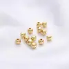 Contas Banhadas a Ouro 14K que Preservam a Cor, Contas Soltas, Contas Banhadas a Prata, Contas Espaçadoras, Contas Redondas, Pulseiras de Contas Feitas à Mão para DIY, Colares, Acessórios de Joias