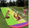 Nueva tobogán acuático inflable de PVC para tres personas, para niños, actividad padre-hijo, césped exterior, rociador de agua, juguete tipo tabla de surf, fabricante original