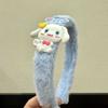 Faixa de cabelo de pelúcia Sanrio Cartoon, chapéu de princesa fofo para meninas, faixa de cabelo para bebês, novo estilo, cartão de cabelo de cachorro