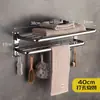 Estante Plegable para Toallas de Acero Inoxidable 304 Estante sin Taladro para Toallas de Baño Colgante de Baño Estante de Almacenamiento de Baño Herrajes para Colgar en la Pared