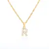 Amazon Transfronterizo Nuevo Collar con 26 Letras Iniciales Moda Colgante Completo de Diamante Cadena de Clavícula Onda de Agua Joyería Creativa Verano