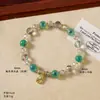 Pulseira de Ágata Coração de Açúcar com Cristal Swarovski para Mulheres, Luxo Leve, Nicho, Alto Padrão, Amuleto da Paz, Pulseira de Pérola e Ágata, Joia de Mão