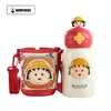 Taza Oso Niños Taza Térmica Bebé Taza de Agua Taza con Popote Guardería Doble Uso Boca Abierta Sonriente Escuela Primaria Botella para Beber Caja de Regalo