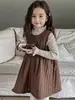 Suéter Infantil Outono e Inverno Novo Estilo Cor Sólida Versátil Camiseta Básica Meninas Quente Franzido Malha Macia Top Tendência