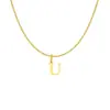 Collar con Colgante de Letra Inglesa A-Z de Venta Caliente Transfronteriza para Mujer Moda Acero Inoxidable Versátil Cadena para Clavícula Joyería