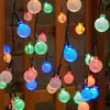 Cadena de Luces de Bola de Burbujas Solares LED Cadena de Luces de Bola de Cristal Impermeable para Patio Exterior Luces Festivas Navideñas para Césped