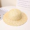 Chapéu de palha de trigo de topo plano curto direto da fábrica chapéu de palha de vento britânico chapéu de sol para viagem de verão DIY chapéu de palha de palha