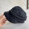Sombrero de Nube para Mujer Primavera y Verano Suroeste de Sichuan Noroeste Grande Turismo Sombrero Octagonal Retro Gorra de Periódico Sombrero Marrón Japonés de Lino