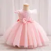 Vestido de Princesa de Passarela de Luxo para Meninas Performance de Jantar Fofo Novo Malha Fofa Aniversário de Um Ano Vestido Atacado