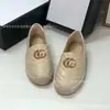 Versión Alta G Casa Bordado Estampado Zapatos de Pescador Otoño 2024 Suela de Goma Tejida Piel Boca Baja Casual Zapatos para Mujer