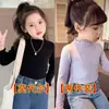 Camiseta de manga larga de color liso con encaje para niña, nueva y moderna, para primavera y otoño, fina, en liquidación, de algodón para otoño e invierno.
