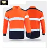 En Stock Ligera Manga Larga Verde Fluorescente Alta Visibilidad Reflectante Polo Secado Rápido Camisa Logística de Construcción Ropa de Trabajo Camiseta Uniforme de Trabajo para Hombre