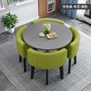 Mesa de jantar dobrável para casa, apartamento pequeno, mesa de jantar, chão de loja, mesa de negociação e cadeira, combinação de recepção, mesa redonda