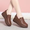 Sapatos Femininos de Couro, Sapatilhas de Solado Grosso, Sapatos Femininos para Primavera e Outono, Sapatos Plataforma Versáteis de Solado Macio, Sapatos Confortáveis para Mães de Meia-Idade, Dropshipping