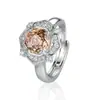 Collar Colgante Flor Rosa Primavera Corte Milenio Rosa Venta Caliente Transfronteriza Juego de Anillo de Lujo Alto Color Tesoro Pendientes para Mujer