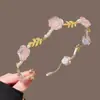 Diadema de Flor de Rosa de Cristal de Gama Alta con Cabeza de Perla para Mujer, Accesorio para el Cabello de Nicho, Tocado de Novia, Pasador Fino