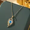 Comercio Exterior Transfronterizo Venta Caliente Collar Turco Ojo Azul Acero de Titanio Femenino Ojo del Diablo Cadena para Clavícula Personalizada Versátil Joyería
