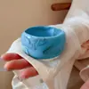Pulsera Ancha Irregular Acrílica con Onda Difuminada Pulsera Simple Fresca de Moda Joyería de Mano de Nicho de Alta Gama para Mujeres