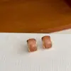 Brincos Brancos Esmaltados Estilo Francês com Design Único, Simples e Versáteis, Sensação Vintage e de Alto Padrão, Acessórios de Orelha com Pino de Prata