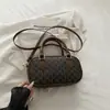 Bolso de mano con estampado retro, diseño clásico de bloques de color, bolso de hombro versátil, material de PU, adecuado para ir al trabajo, bolso tote, bolso cruzado de comercio exterior para mujer