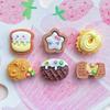 Mini tamaño pequeño Galleta Comida Juego Resina Accesorios Gato Estrella Galleta Funda para Teléfono Pasador Pegamento de Crema Accesorios Material
