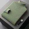 Suéter de otoño e invierno Pure 100 para hombre, suéter de cuello alto medio, suéter de cachemira grueso de talla grande, camisa de base interior para hombre