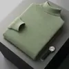 Suéter de lana pura 100% para hombre para otoño e invierno, jersey de cuello semialto, suéter de cachemira engrosado de talla grande, camiseta interior para hombre