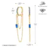 Pendientes de Plata de Ley S925 Más Vendidos Transfronterizos con Cadena de Zirconia Cuadrada Multicolor y Colgante de Borla, Venta al Por Mayor Directa desde la Fábrica de Origen