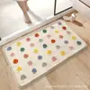 Alfombra de Cachemira para Dormitorio con Caricatura Sonriente, Felpudo Grueso Antideslizante Absorbente para Puerta de Baño/Inodoro, Alfombra de Mesita de Noche