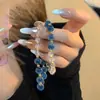Nuevo Pulsera de Moda de Doble Círculo de Ágata Transparente de Lujo Ligero Atrae Riqueza y Preserva la Seguridad Exquisita Pulsera Azul Soñadora