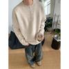 Otoño e Invierno Americano Cuello Henley Tejido de Punto Ropa de Hombre Moda Perezosa Suelto Casual Manga Larga Ropa de Punto para Capa Interior de Hombre