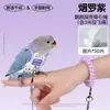 Bolsa para excrementos de loro con cuerda retráctil, transpirable y ligera, bolsa para excrementos pequeña con forma de sol, pañal de loro monje con estampado de peonías y correa a rayas de tigre