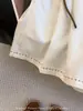 Calça-saia plissada de cintura alta, calça de algodão e linho bordada estilo coreano casual em linha A, novos shorts versáteis de verão 2026 A12917
