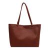 Bolsa cross-border feminina, grande capacidade, explosiva, cor sólida, bolsa de ombro, elegante, simples, de couro macio, para mulheres