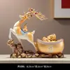 Trae Ornamentos de Riqueza y Tesoro, Árbol de la Fortuna, Árbol de la Fortuna, Ciervo que Sacude el Dinero, Recibidor, Sala de Estar, Regalo de Inauguración de Casa, Regalo de Mudanza y Apertura