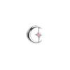 Cabeza de Clavo de Titanio F136 con Luna Finamente Tallada e Incrustación de Circonita, Clavo para Hélice Auricular con Espiral Interna, Cabeza de Joyería para Piercing de Labio G23