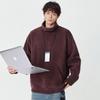 Sudadera de cuello alto para hombre 2025 Primavera y Otoño Nueva Versátil Tendencia Cuello Alto Color Sólido Tejido de Punto Pareja Retro Algodón