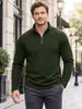 Suéter de punto teñido en hilo TK para hombre transfronterizo, otoño/invierno, cuello alto, talla grande, transpirable, elástico, manga larga, capa base, sudadera deportiva