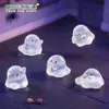Figurita de fantasma pequeño linda translúcida luminosa de Halloween, adorable accesorio de decoración DIY, adorno de escritorio para paisaje en miniatura