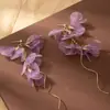 Passeio pelo Mar de Flores~ Brincos de Franja Flor Roxa Doce de Verão para Mulheres, Acessórios de Orelha Estilo Nicho de Feriado