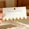 Novedades de Verano: Delicados Pendientes de Circonita Microincrustada, Juego de Tres Pares, Frescos y Dulces, Pendientes Versátiles y Elegantes con Circonita Microincrustada