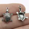 22X14Mm 1.2g Prata Antiga Acessórios para Joias DIY Feito à Mão Animal Marinho Pingente de Tartaruga