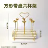 Suporte de Armazenamento de Copos de Ferro com Bandeja, Porta-Copos Doméstico, Escorredor de Copos, Suporte Invertido para Taças de Vinho com Design de Drenagem