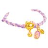 Pulsera de gato KT rosa dorado vietnamita de larga data, flor de durazno, cuerda de mano ajustable tejida a mano para mujer