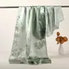 Lenço Estampado de Seda 12mm para Mulheres Primavera Verão Lenço Quadrado de Seda de Amora Estilo Chinês Lenço Versátil Toque de Luxo Leve Lenço Longo
